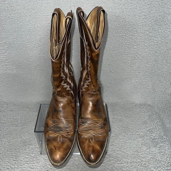 Vintage Abilene Womens Size 11 Brown Leather Western Cowboy Boots - Picture 4 of 14